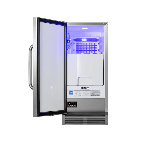 Summit BIM44GCSSADA 14 1/2"W Full Cube Undercounter Ice Machine - 50 lbs/day, Air Cooled, ADA, Pump Drain, 115v