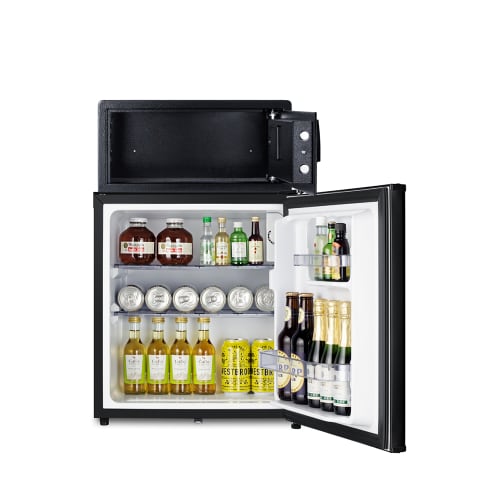 Summit MBSAFEB 1.6 cu ft Minibar Refrigerator & Safe w/ Solid Door - Black, 115v