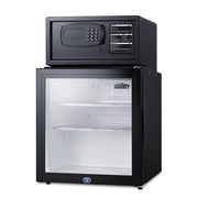 Summit MBSAFEG 1.6 cu ft Minibar Refrigerator & Safe w/ Glass Door - Black, 115v
