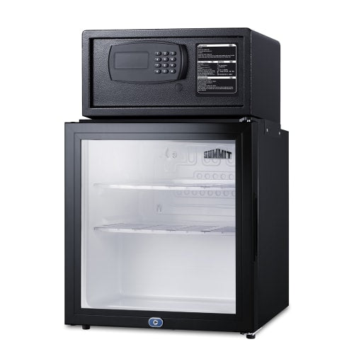 Summit MBSAFEG 1.6 cu ft Minibar Refrigerator & Safe w/ Glass Door - Black, 115v