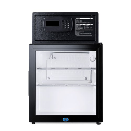 Summit MBSAFEG 1.6 cu ft Minibar Refrigerator & Safe w/ Glass Door - Black, 115v