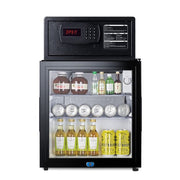 Summit MBSAFEG 1.6 cu ft Minibar Refrigerator & Safe w/ Glass Door - Black, 115v