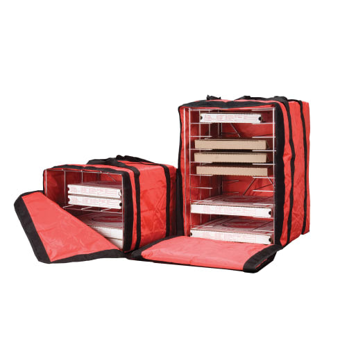 American Metalcraft PB1914 Deluxe Pizza Delivery Bag w/ Rack - 19" x 19" x 15 3/4", Nylon, Red