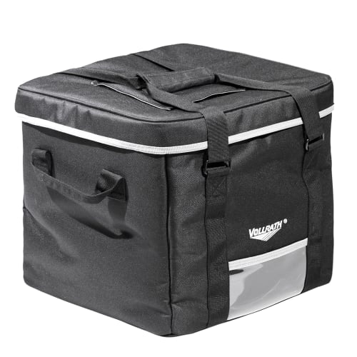 Vollrath VMDB100 Insulated Milk/Meal Delivery Bag w/ Carrying Straps - 15 1/2"W x 15 1/2"D x 14"H, Black