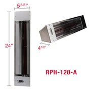 TPI RPH-120-A Outdoor Ceilling Mount Electric Infrared Heater - 1500 watt, 120v