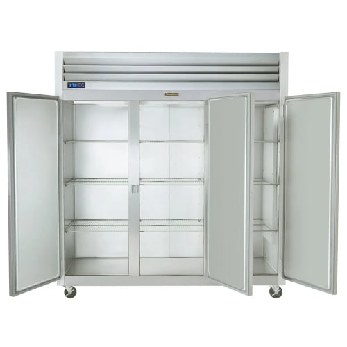 Traulsen G30010 76 3/10" Three Section Reach In Refrigerator, (3) Left/Right Hinge Solid Doors, 115v