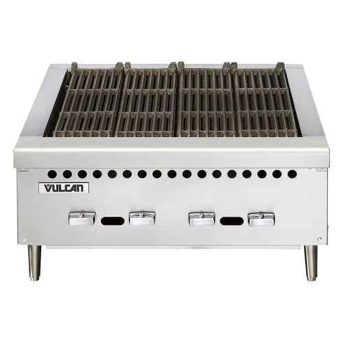 Vulcan VCRB36 36" Charbroiler, Countertop w/ 6 Cast Iron Burners, Convertible