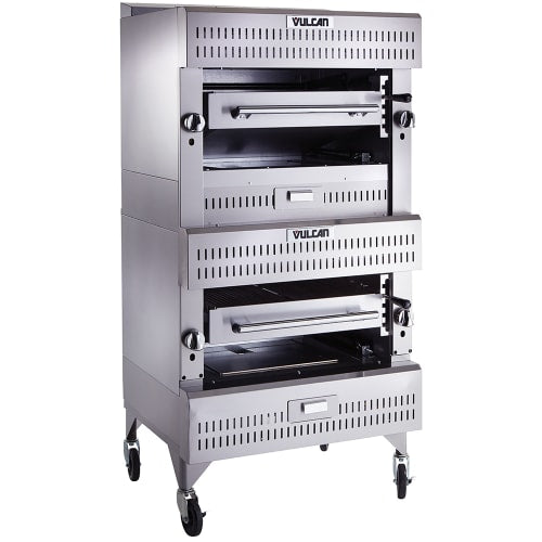 Vulcan VIR2 Deck Broiler - Double Deck Burners, (2)25 1/2" x 24 1/2" Cooking Grids, Stainless, Liquid Propane