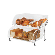 Rosseto 2 Tier Countertop Bakery Display Case - Wire Stand, 13 1/2x16x18" Acrylic, Clear (BAK2937)