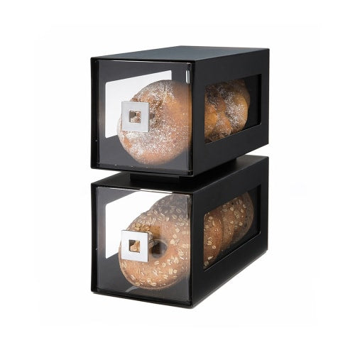 Rosseto 2 Drawer Countertop Bakery Display Case, Acrylic/Stainless, Black (BD101)