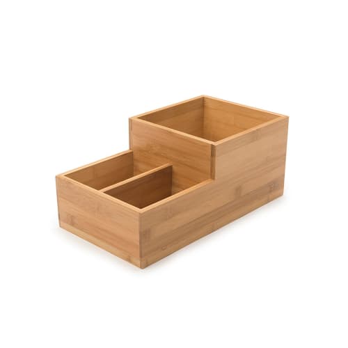 Rosseto Wooden Condiment Tray w/ (3) Compartments, Bamboo (BD108)