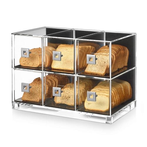 Rosseto 6 Drawer Bakery Case - 19 1/4" x 12" x 13 3/4", Clear Acrylic (BD115)