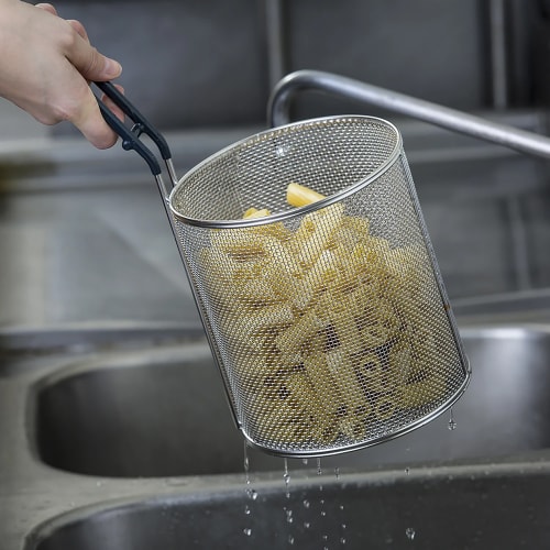 Tablecraft 984 4 1/2" Round Pasta Basket - Stainless Steel