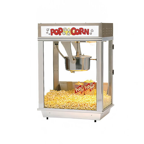 Gold Medal 2003ST Whiz Bang Popcorn Machine w/ 12 oz Kettle & Stainless Dome, 120v