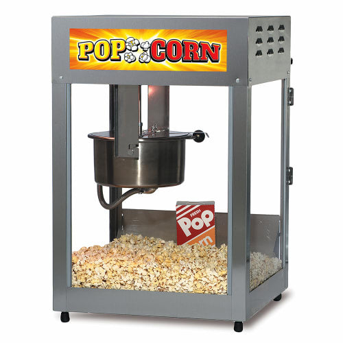 Gold Medal 2552-00-001 Popcorn Machine, 12/14 oz EZ Kleen Kettle, Stainless Cabinet, 120v