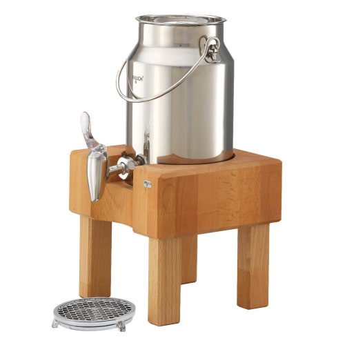 GET 4/5 gal Frilich® Pure Nature Milk Dispenser w/ Beech Wood Stand, Stainless Steel (3131300)