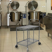 Luxor 2 Level Steel Utility Cart w/ 200 lb Capacity - Flat Ledges, Wire (WSCC-2)