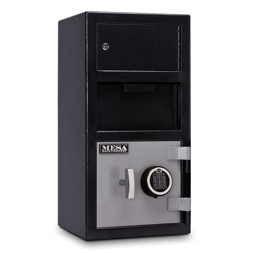 Mesa MFL2014E-OLK BLKGR 1 1/2 cu ft 2 Compartment Drop Safe w/ Electronic Lock