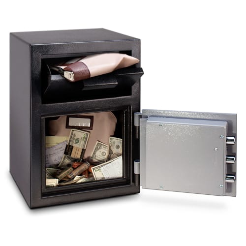 Mesa MFL2014K BLKGR .8 cu ft 1 Compartment Drop Safe w/ Key Lock