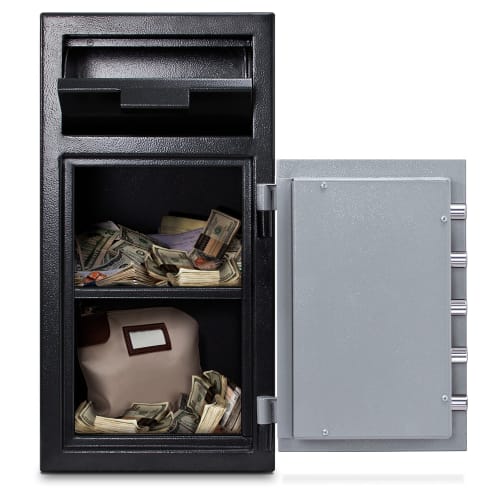 Mesa MFL2714C BLKGR 1.4 cu ft 1 Compartment Drop Safe w/ Combination Lock