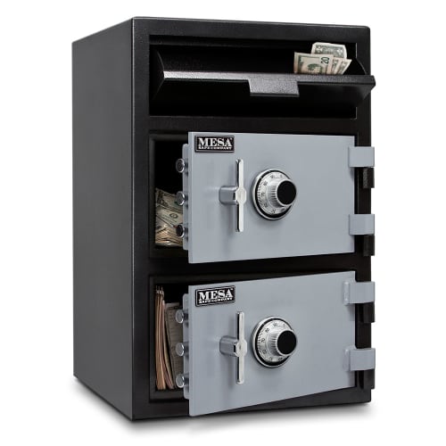 Mesa MFL3020CC BLKGR 3.6 cu ft 2 Compartment Drop Safe w/ Combination Lock