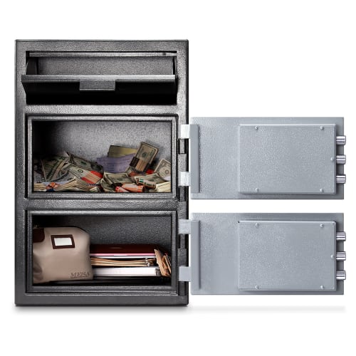Mesa MFL3020CC BLKGR 3.6 cu ft 2 Compartment Drop Safe w/ Combination Lock