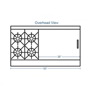 Southbend 4601DD-3GR 60" 4 Burner Gas Range w/ Griddle & (2) Standard Ovens, Natural Gas