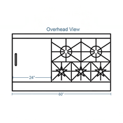 Southbend 4606DD-2GL 60" 5 Burner Gas Range w/ Griddle & (2) Standard Ovens, Natural Gas