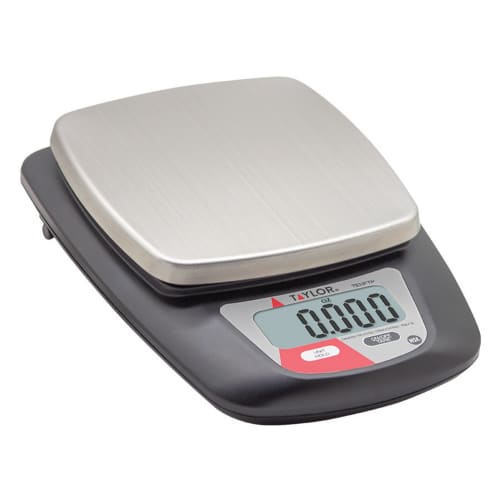 Taylor TE11FTP 11 lb Digital Portion Control Scale - 5 1/4" x 5 1/4", Stainless Steel