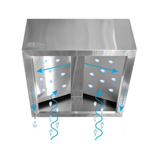 John Boos C2HB-42-2 42" Ventless Condensate Hood w/ Full Gutter, Stainless