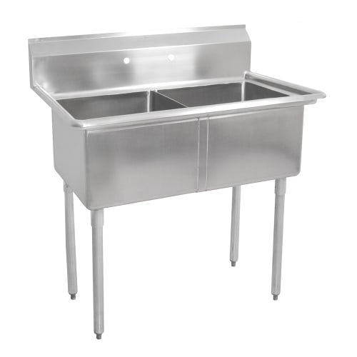 John Boos E2S8-18-12 41" 2 Compartment Sink w/ 18"L x 18"W Bowl, 12" Deep