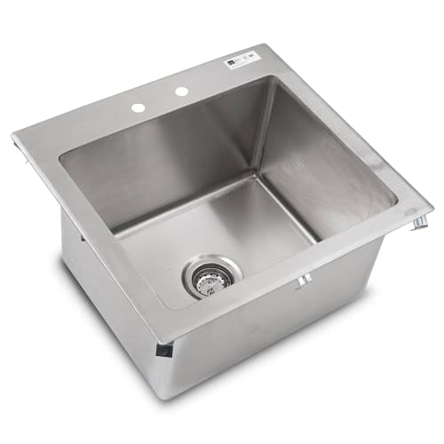John Boos PB-DISINK201612 (1) Compartment Drop-in Sink - 20" x 16", Drain Included
