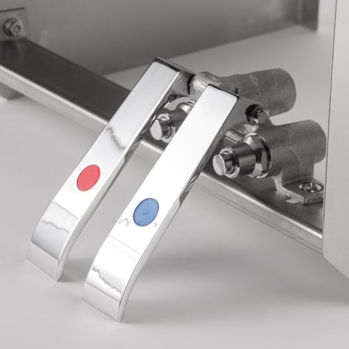 John Boos PBHS-W-1410-KVMB Splash Mount Touchless Hand Sink, Gooseneck Spout, 1 Hole, 2 Side Splash, 14x10x5" Bowl