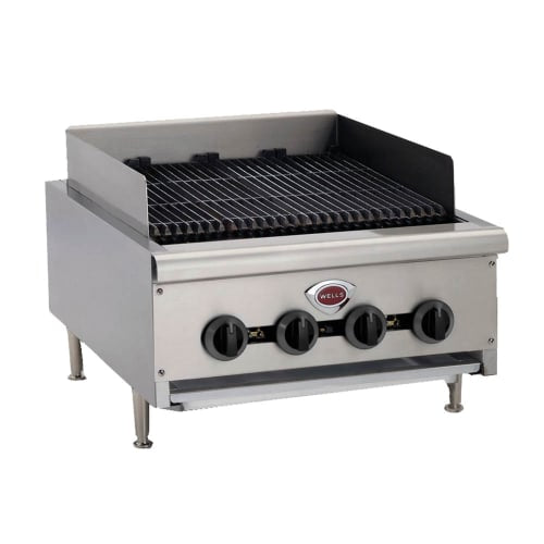 Wells HDCB-2430G-QS 24" Countertop Gas Charbroiler w/ Cast Iron Grates - 80,000 BTU, Convertible