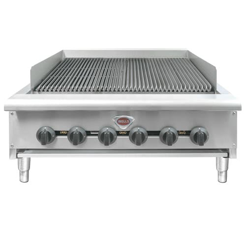 Wells HDCB-3630G-QS 36" Countertop Gas Charbroiler w/ Cast Iron Grates - 120,000 BTU, Convertible