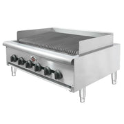 Wells HDCB-3630G-QS 36" Countertop Gas Charbroiler w/ Cast Iron Grates - 120,000 BTU, Convertible