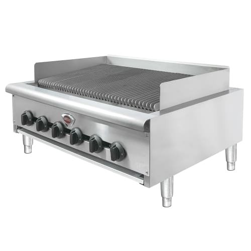 Wells HDCB-3630G-QS 36" Countertop Gas Charbroiler w/ Cast Iron Grates - 120,000 BTU, Convertible