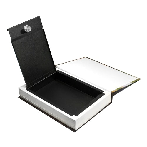 Barska Hidden Book Lock Box w/ Key Lock - 10 1/2"W x 7 1/2"H x 1 3/4"D, Steel (AX11682)