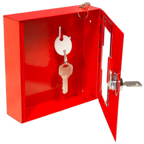 Barska Breakable Emergency Key Box with Attached Hammer - Steel, Red (AX11826)