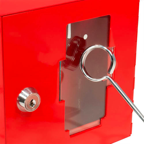 Barska Breakable Emergency Key Box with Attached Hammer - Steel, Red (AX11826)