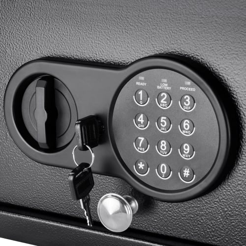 Barska 0.21 cu ft Top Open Safe w/ Keypad Lock - Steel, Black (AX12622)