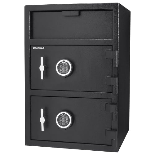 Barska Locker Depository Safe w/ Keypad Lock - (2) Compartments, Steel, Black (AX13312)