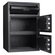 Barska Locker Depository Safe w/ Keypad Lock - (2) Compartments, Steel, Black (AX13312)