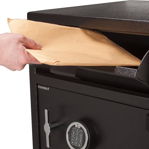 Barska Locker Depository Safe w/ Keypad Lock - (2) Compartments, Steel, Black (AX13312)