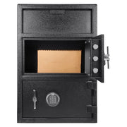Barska Locker Depository Safe w/ Keypad Lock - (2) Compartments, Steel, Black (AX13312)