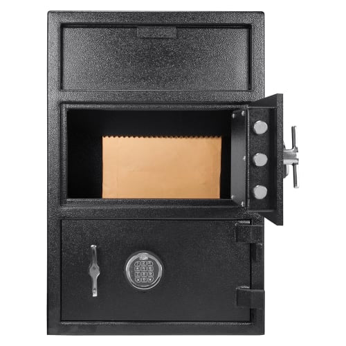 Barska Locker Depository Safe w/ Keypad Lock - (2) Compartments, Steel, Black (AX13312)