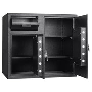 Barska Locker Depository Safe w/ Keypad Lock - (2) Compartments, Steel, Black (AX13316)
