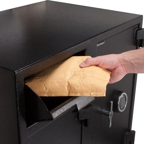 Barska Locker Depository Safe w/ Keypad Lock - (2) Compartments, Steel, Black (AX13316)