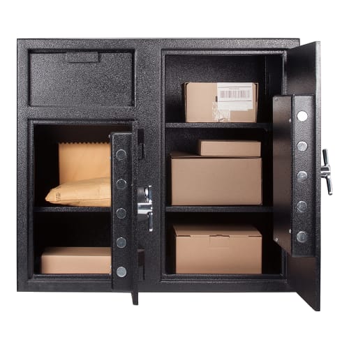 Barska Locker Depository Safe w/ Keypad Lock - (2) Compartments, Steel, Black (AX13316)