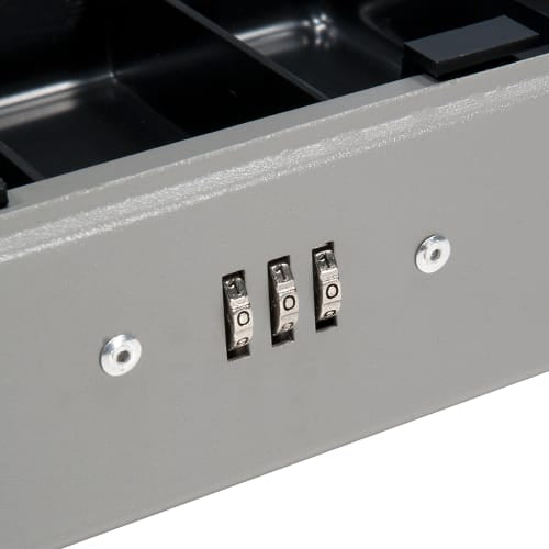 Barska Cash Box w/ Combination Lock - (3) Compartment Tray, Steel, Gray (CB11782)